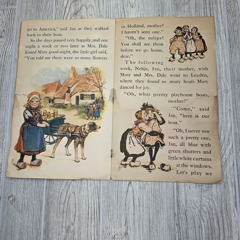 1917 Little Wooden Shoes Softcover Story Book Alice Hardwick‎ Frances Brundage